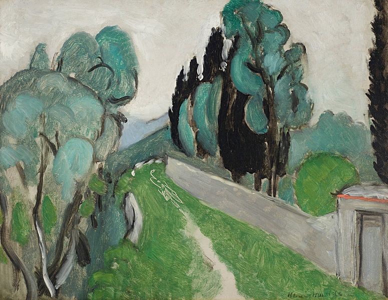 Henri Matisse - Landschap met cipressen en olijfbomen in de buurt van Nice van Peter Balan