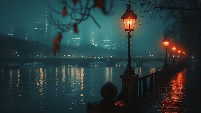 Lanterns in the Misty City by Karina Brouwer