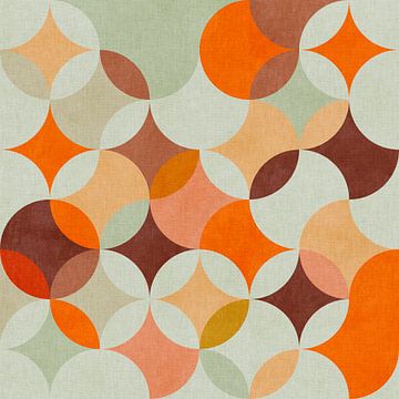 Mid Century Bauhaus Modern Circle Shapes in Mint by Ana Rut Bre