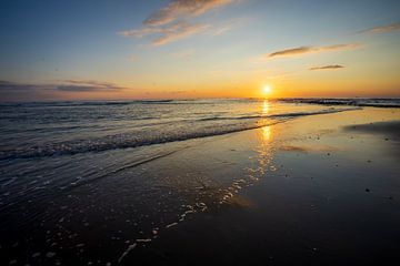 Zonsondergang strand Texel van Jeffrey Van Zandbeek