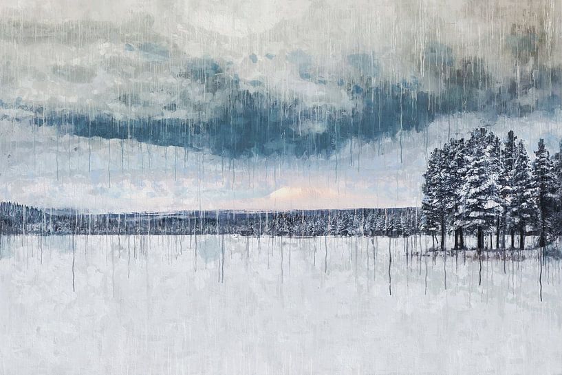 Snowy lake by Marco Lodder