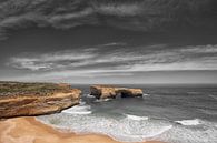 Australien Landschaft: Great Ocean Road - London Bridge teilweise farbig gestaltet von Tjeerd Kruse Miniaturansicht