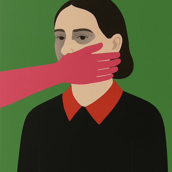 Silence in colour - Abstract and modern portrait by Kleurenrijk