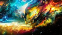 Woman in harmony with the cosmos
