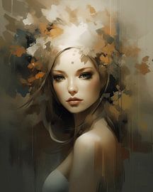 Portrait in earth tones "I see who you are" by Carla Van Iersel