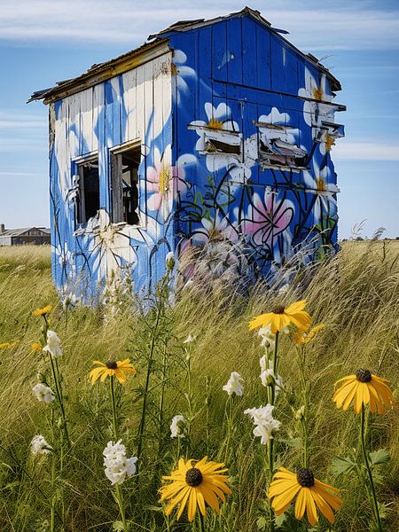 hut weide bloemen verlaten natuur kunst romantiek van gm_designs