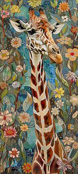 Schilderij Giraffe van Abstract Schilderij