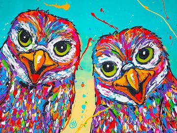 Happy burrowing owls Aruba by Happy Paintings