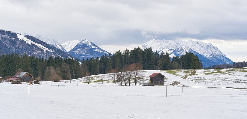 Winter landscape with snow near Reit im Winkl by Heiko Kueverling