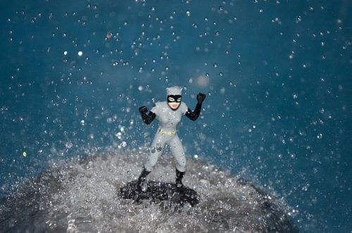 Catwoman in the rain