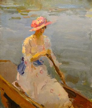 Junge Frau rudert auf der Themse, Isaac Israëls