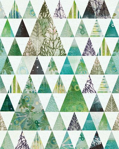 Door de bomen het bos - gestyleerde collage