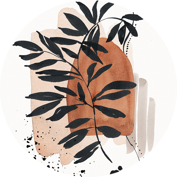 Abstracte Botanische Aquarel Wabi-sabi Kunst (gezien bij vtwonen) van Diana van Tankeren