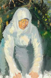 Anna Ancher, Skagen-vrouw met witte hoofddoek van Atelier Liesjes