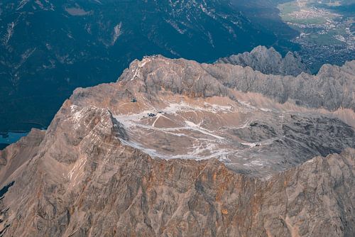 Zugspitze-massief vanuit de lucht