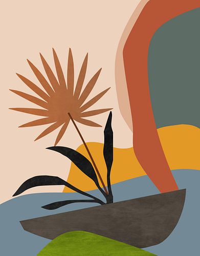 Minimalist tropical landscape