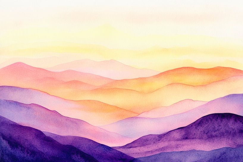 Gentle hills in the morning light by Poster Art Shop