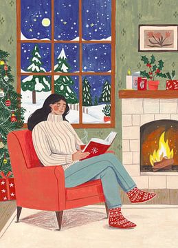 Winter evening by the fireplace by Caroline Bonne Müller