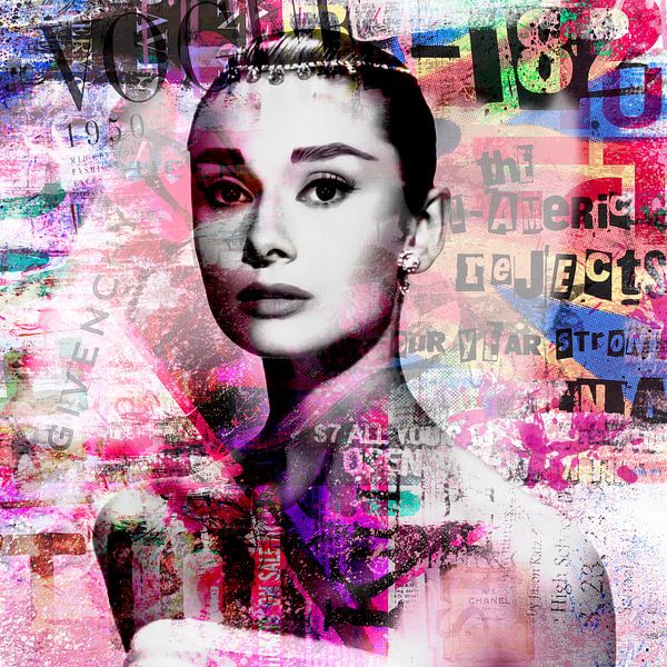 Audrey Hepburn Popart von Rene Ladenius Digital Art