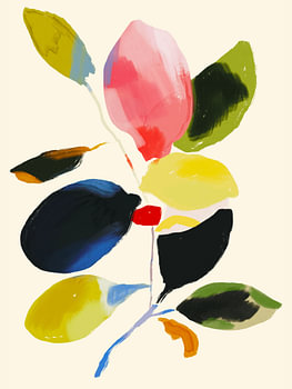 Plante colorée, abstraite et minimaliste