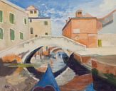 Canal de Venetië van Antonie van Gelder Beeldend kunstenaar thumbnail