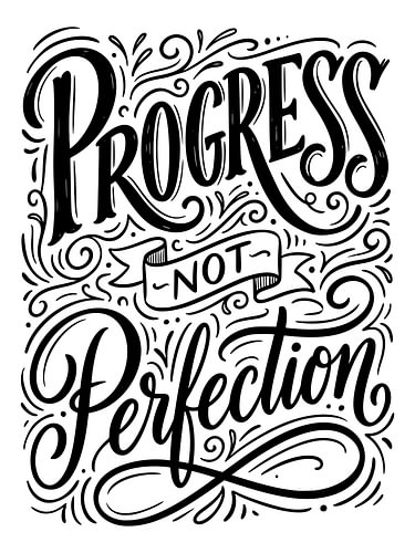 Fortschritt statt Perfektion – Motivierende Handlettering-Typografie und Grafikdesign