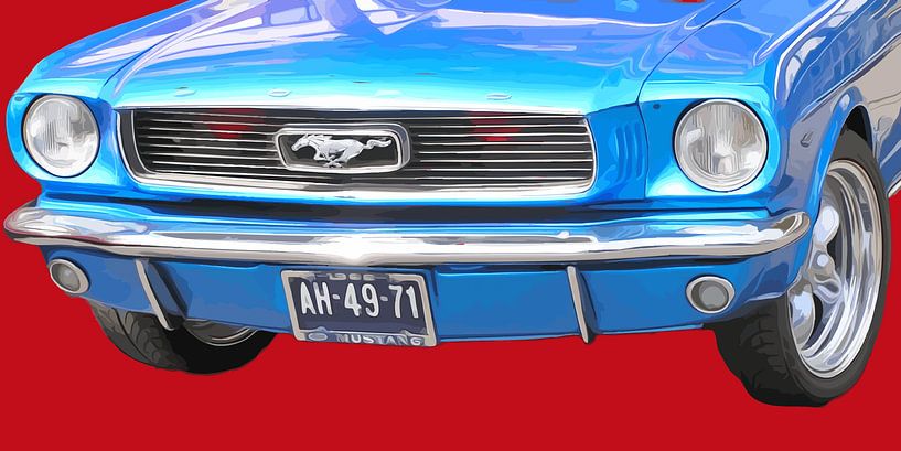288. Blauer Mustang in rotem Flutlicht von Domstad Rudie