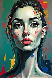 Modern Abstraction - Feminine Elegance in Colourful Art