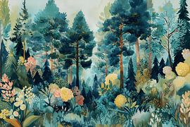 Fairytale forest garden in soft colours by NJ Midnight Studio