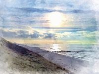 Walcheren coast with beach, sea and dunes