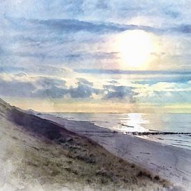 Walcheren coast with beach, sea and dunes by Danny de Klerk