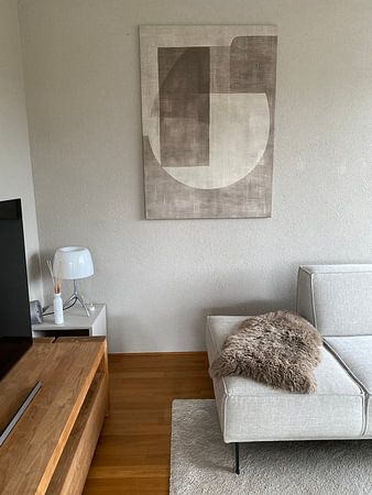Modern minimalist art on linen
