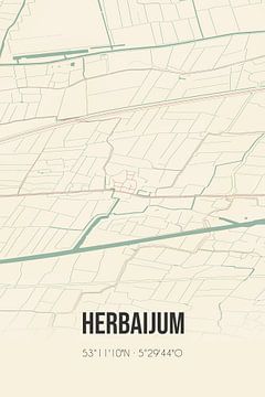 Alte Karte von Herbaijum (Fryslan) von Rezona