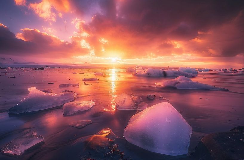 Gouden schouwspel boven de zee van fernlichtsicht
