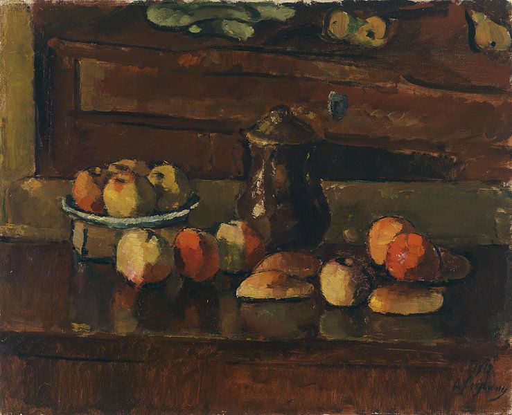 Anton Faistauer, fruit still life with jug, 1915 by Atelier Liesjes