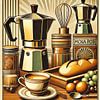 Breakfast - Art-Deco-Hommage an die Kaffeekultur von Eric Nagel