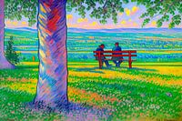 Besondere Begegnungen: Lebendige Gouache-Landschaft