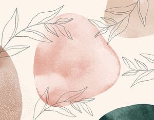 Abstract watercolour with botanical illustrations by Studio Allee