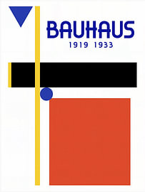 Bauhaus-style poster featuring geometric shapes by STUDIO ARTSY