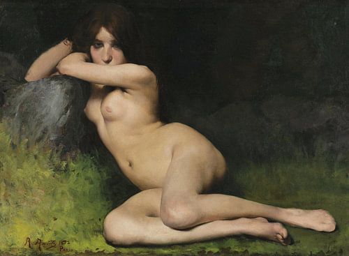 Studie voor naaktmodel Marabá, Rodolfo Amoedo, 1882