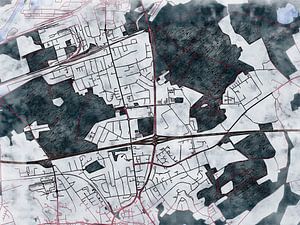 Karte von Castrop-Rauxel im stil 'White winter'