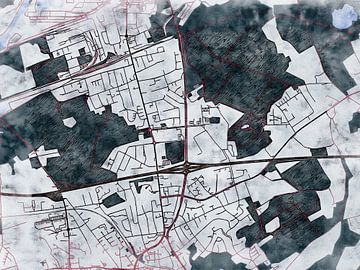 Kaart van Castrop-Rauxel in de stijl 'White Winter' van Maporia