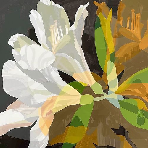 Beauté naturelle superposée dans des formes abstraites