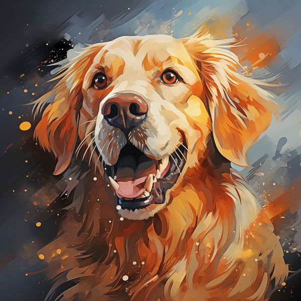 Golden retriever van Koffie Zwart