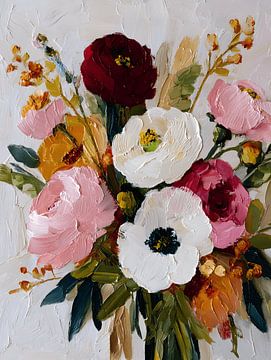 Klassisches Blumenarrangement in sanften Farben