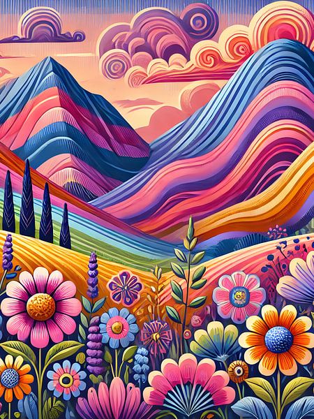 Farbenfrohe Berglandschaft von HorizonArtistry