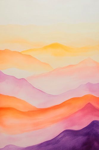 Zachte aquarel landschapsmotieven