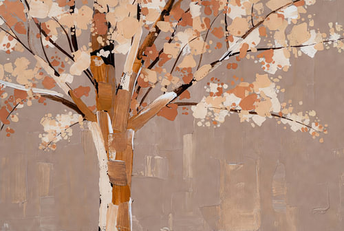 Blossom branches in terracotta and taupe