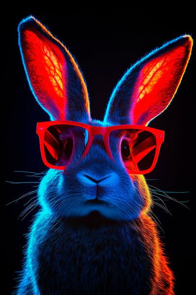 Coole Hasenverkleidung mit Neonfarben von Poster Art Shop