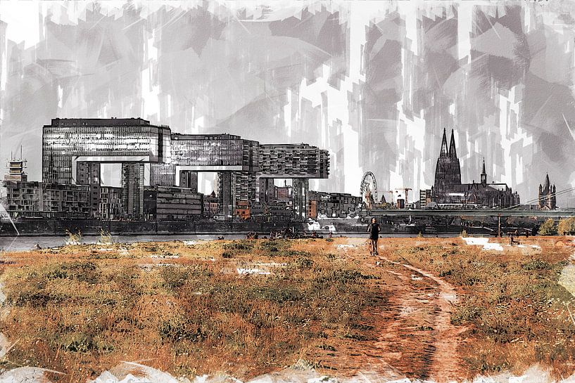 Cologne Panorama Artstyle by Michael Bartsch